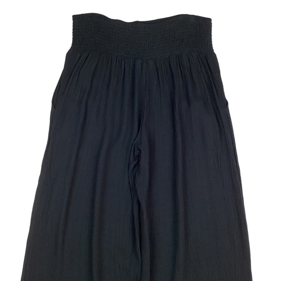 Three Dots Wide Leg Pant Black Crepe - Picture 6 of 14